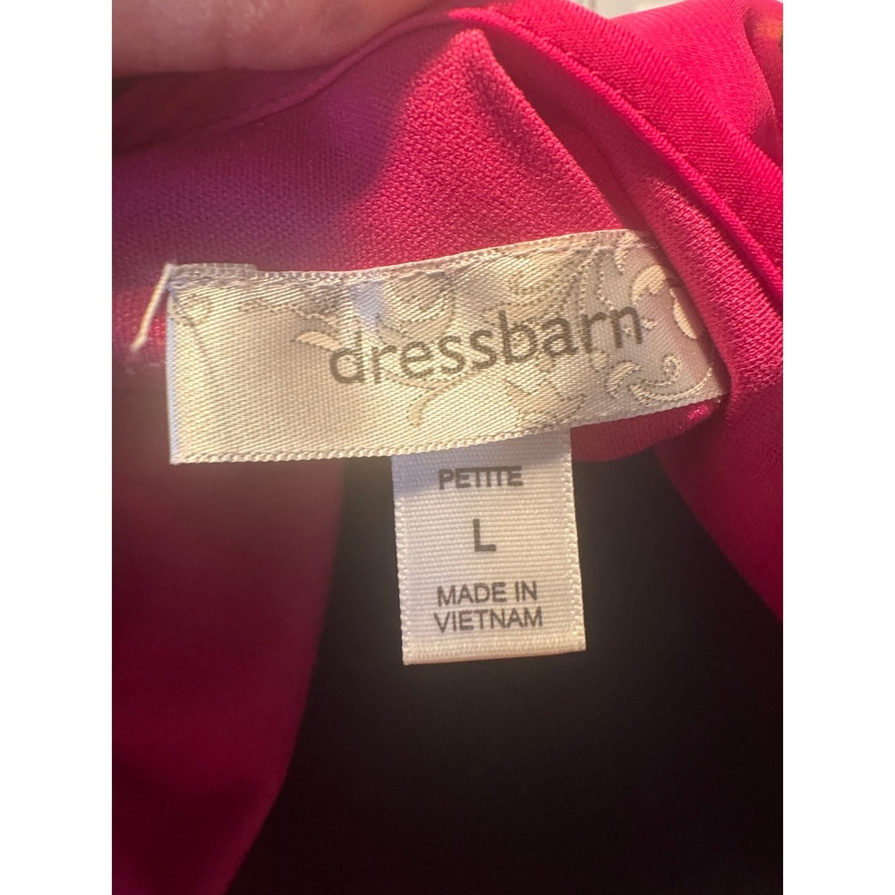 Dressbarn Cold Shoulder Peplum Blouse Hot Pink Floral Petite Large - Picture 3 of 8